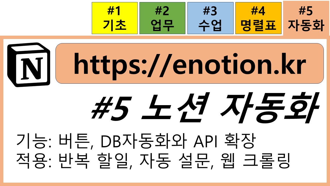 (eNotoin Step#5) 노션Notion 업무 자동화 - 24년 3월