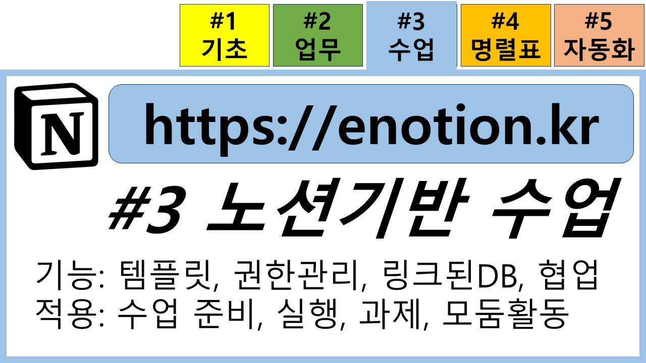 (eNotion Step#3) 노션Notion 노션기반수업 - 24년 4월